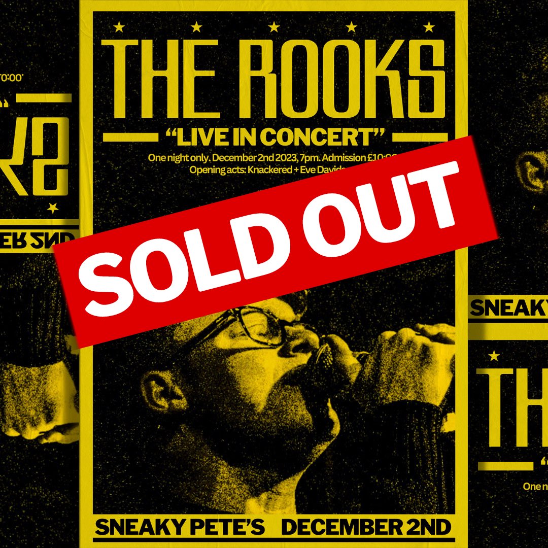 The Rooks’ Edinburgh debut is sold-out. The Rooks play Sneaky Pete’s on December 2nd.