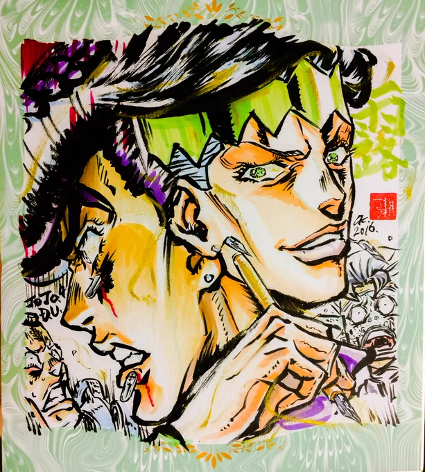 仗助()露伴先生#岸辺露伴 #東方仗助 #支倉未起隆 #jojo #jojo_anime #JJBA #チンチロリン #ダイヤモンドは砕けない #杜王町 #jjbafanart #DailyPost 