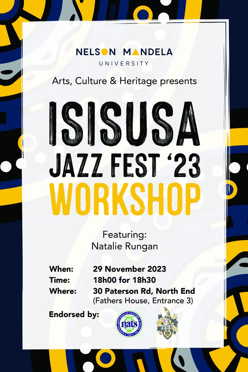 robertgillmer's tweet photo. 2 amazing events presenting @NatalieRungan #IsisusaJazzFest23 #share #invite #createza @NMandelaBay @MyPE @cityofgqeberha @PortElizabeth @pecalendar https://t.co/BlO7kb8Emt