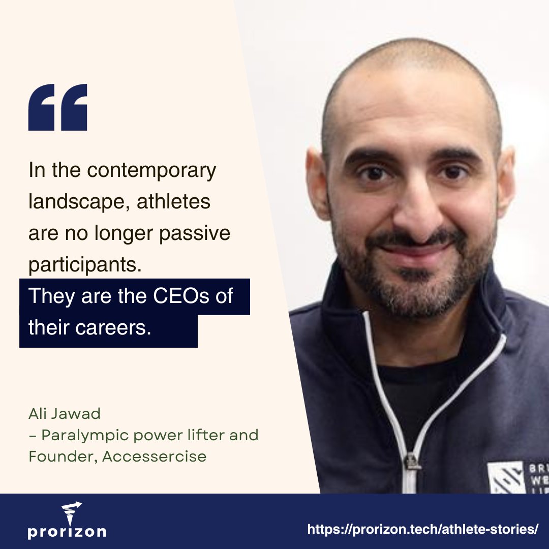 Ali Jawad, the powerlifting champion, takes on a new challenge in the startup world! From Paralympic medals to co-founding 'Accessercise,' Ali's journey is about overcoming obstacles & redefining success. Find his full story on: prorizon.tech/athlete-storie… @AliJawad12 @accessercise