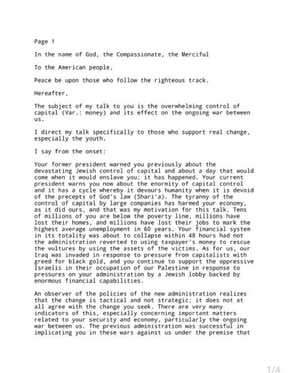 Mujahid843's tweet photo. The #Guardian has removed that letter by Osama Bin Laden because people around the world started to search for it, but you are stupid because nothing has been removed from the internet. Finally it reached its recipients

#lettertoamerica
#OsamaBinLaden 
#Osama_to_Americans https://t.co/XiEsiXqqI9