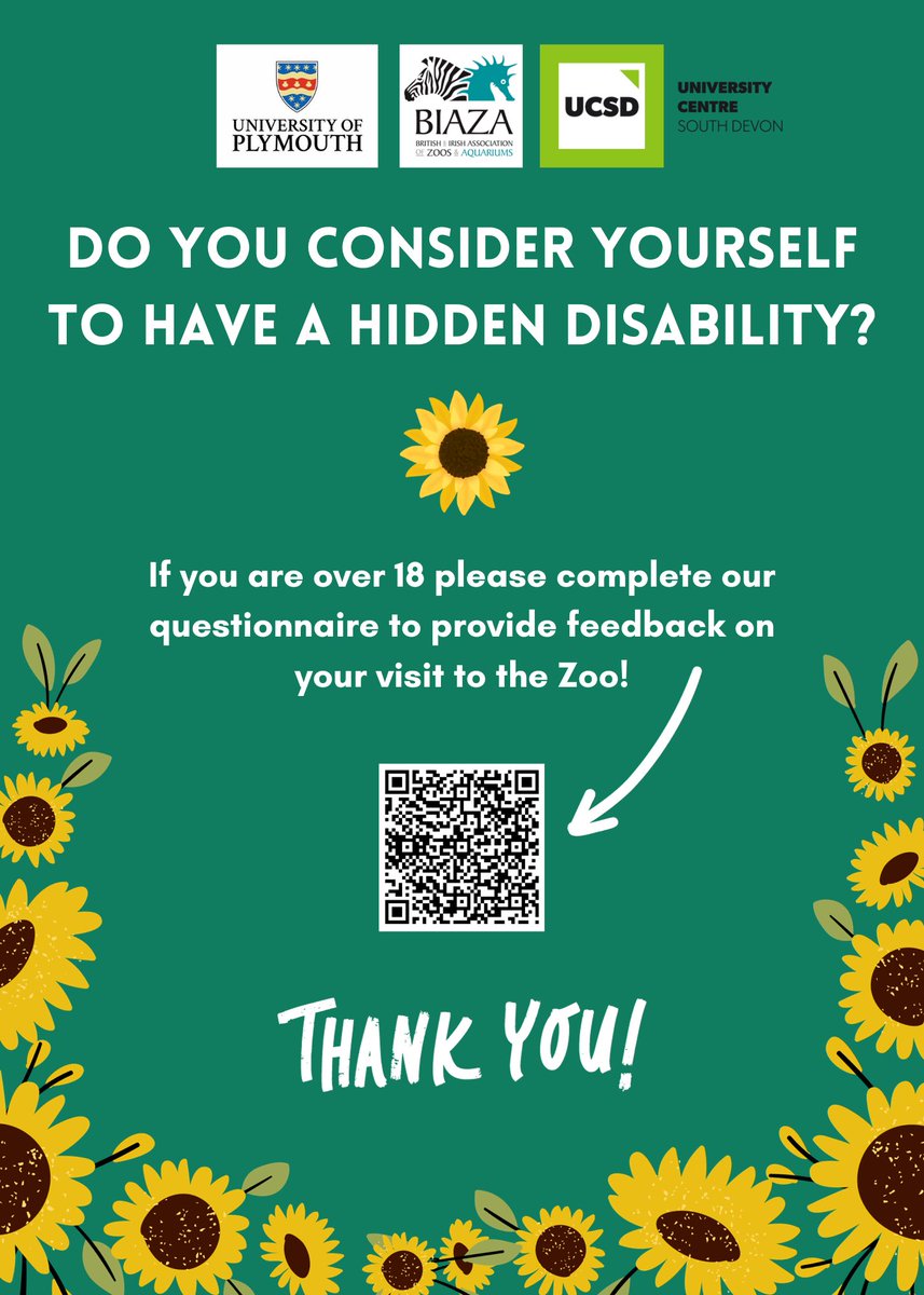 🌟 Hidden disabilities in Zoos! 🌟

Please help! Your input can make a difference! Scan the QR code to get involved 🌻 

Help us improve accessibility and inclusivity for all. 🌍🤝 #reshare
#HiddenDisabilities #InclusiveZoos #ResearchOpportunity