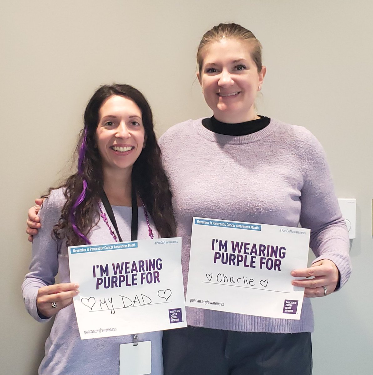 CardiacEP @ValleyHealthNJ helping to turn the world purple for World Pancreatic Cancer Day! @PanCAN @worldpcc @PanCANNJ @letswinpc @nursecarissa #PanCANawareness #WPCD #WorldPancreaticCancerDay