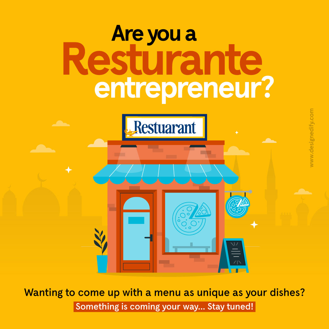 designedify's tweet photo. Are you a Restaurant entrepreneur wanting to come up with a menu as unique as your dishes? 

Something is coming your way... Stay tuned!

#restaurant #GraphicDesign #Webdesign https://t.co/JuZNUFrbLb