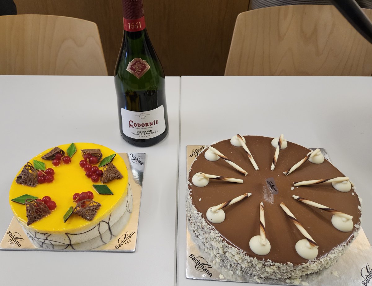 Celebrating recent successes in the Locher Lab! Thanks @Hongtao_Liu2019 for the cakes!