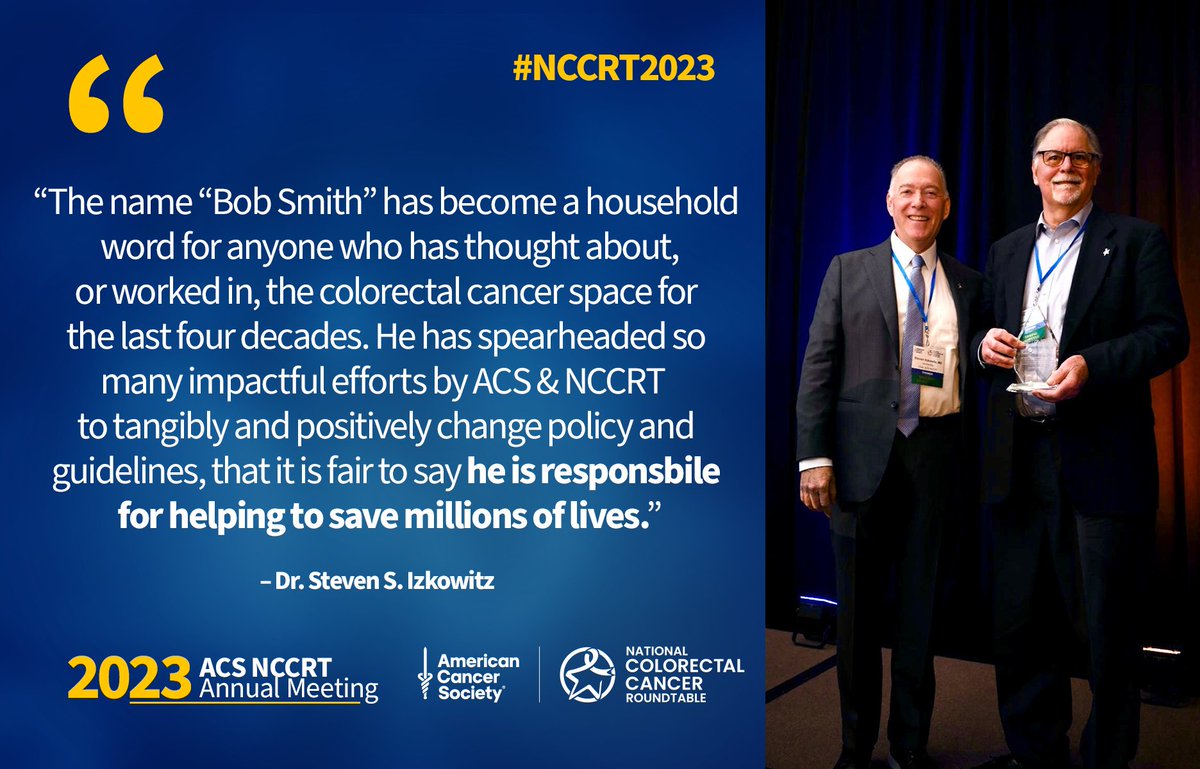 We’re opening #NCCRT2023 today with a bittersweet moment: the impossible task of properly thanking Dr. Bob Smith for his 27-year tenure as our Vice-Chair, as he moves into a new role. We would not be where we are today without his visionary leadership and unwavering commitment.