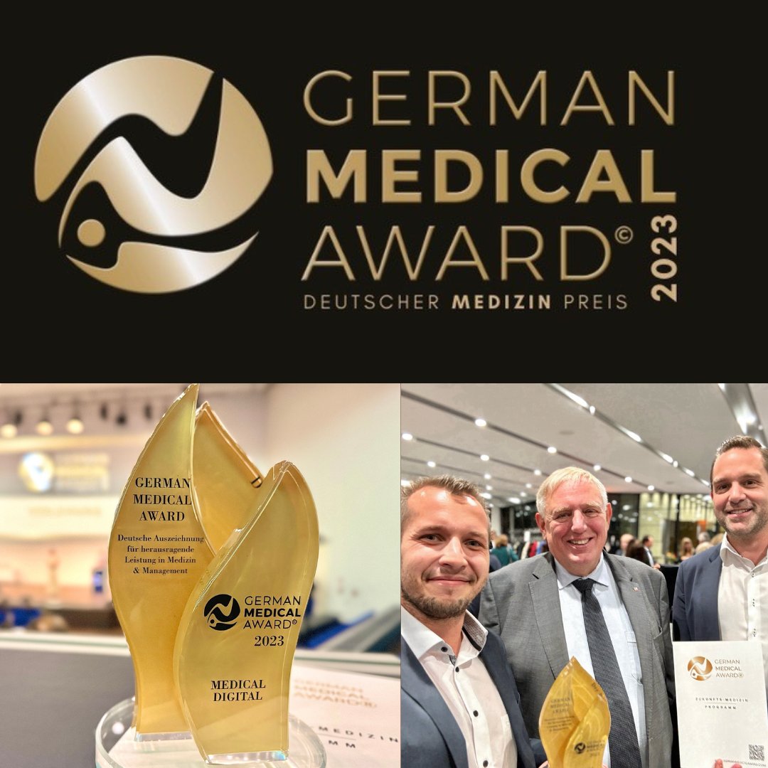 teamsamedi's tweet photo. 🎉 Riesenfreude bei Arztpraxis Spieren &amp; Kollegen und samedi GmbH 🎉

Der Deutsche Medizin Preis 2023 🏆 in der Kategorie Medical Digital geht an DIHVA. 
#DIHVA #medica #GMA23 #GermanMedicalAward #Kooperation #hybrideVersorgung #healthaward #digitalhealth #ehealth https://t.co/AF2e2S1Q33