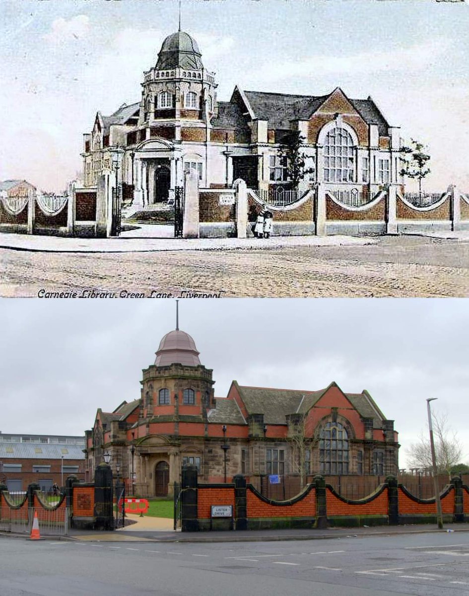 @CarnegieLib @TheOldLibrary 

Carnegie Library Building from Green Lane, Tuebrook, 1905 and 2021.