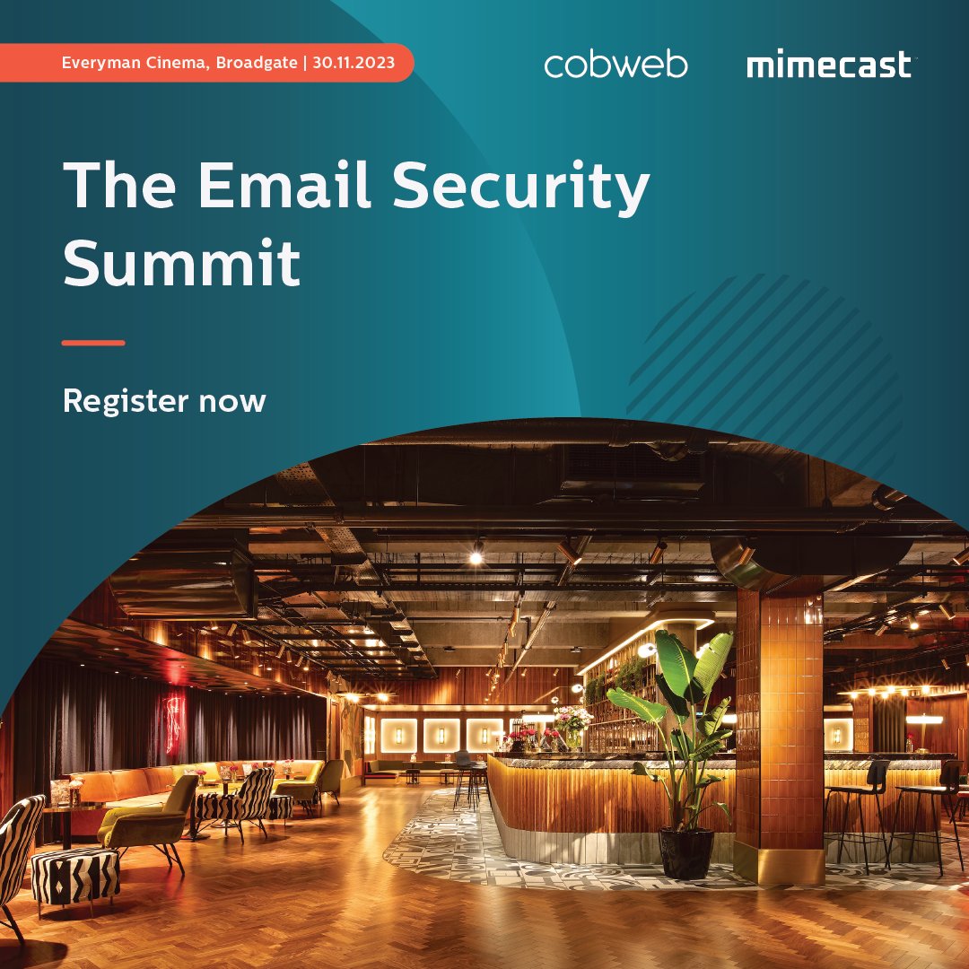 Join us at the <a href="/Mimecast/">Mimecast</a> Email Security Summit in London!

Places are limited so 🔒 secure your spot here: cobweb.com/content-hub/ev…

#cybersecure #mimecast #cyberevent #cybersecurity #emailsecurity