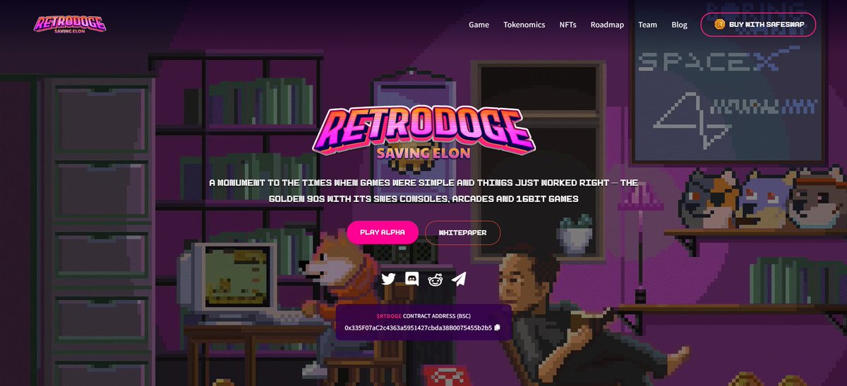 Phanducquanwork's tweet photo. 🚀 Dive into nostalgia with Retro Doge Saving Elon! 🎮🐕 This BSC platformer merges '90s vibes & blockchain. 🌐 Rescue Elon, defeat scams, earn Retro Doge tokens! 🚀🌟 Play, stake, collect NFTs for a rewarding gaming experience! 🕹️🔗 #RetroDoge #PlayToEarn #BlockchainGames https://t.co/mx1nC18rIt