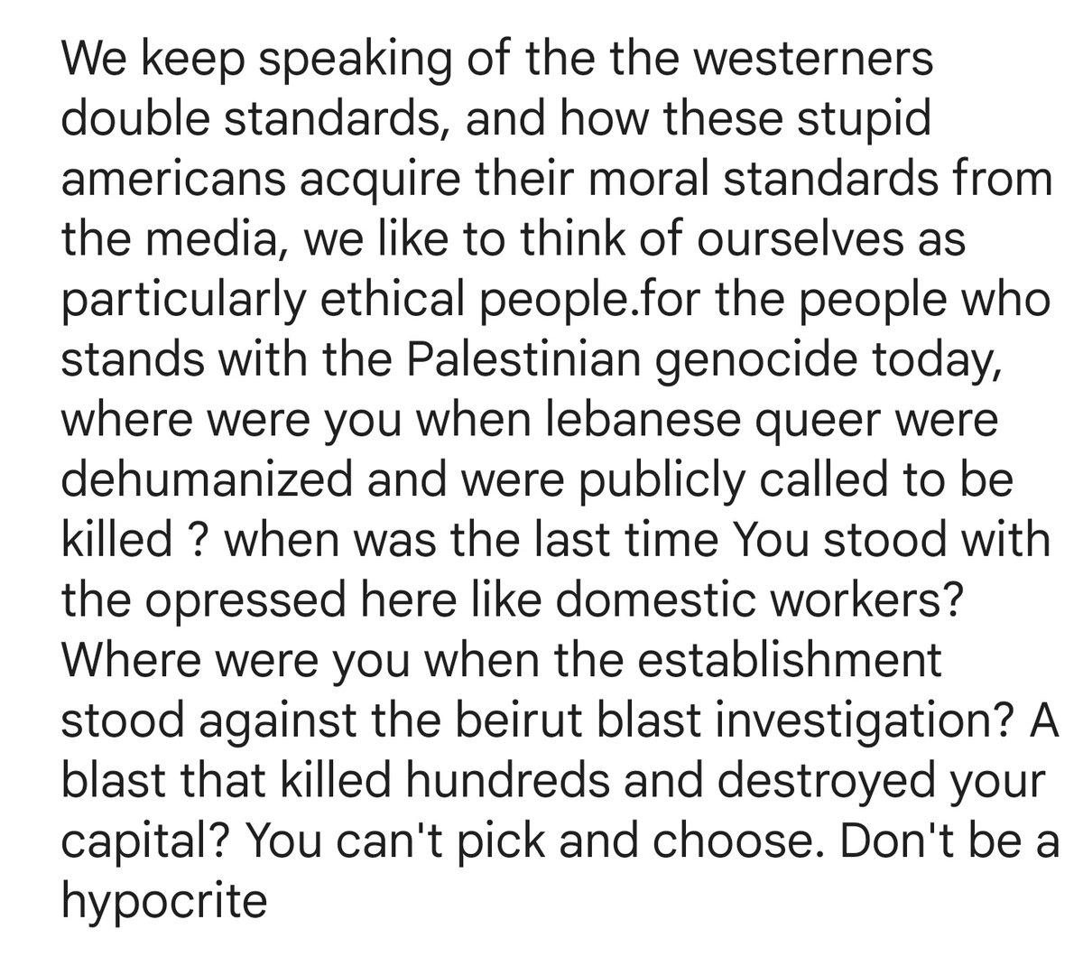 This is not in any way to discourage or disprove anyone from the righteous cause of the Palestinian people.