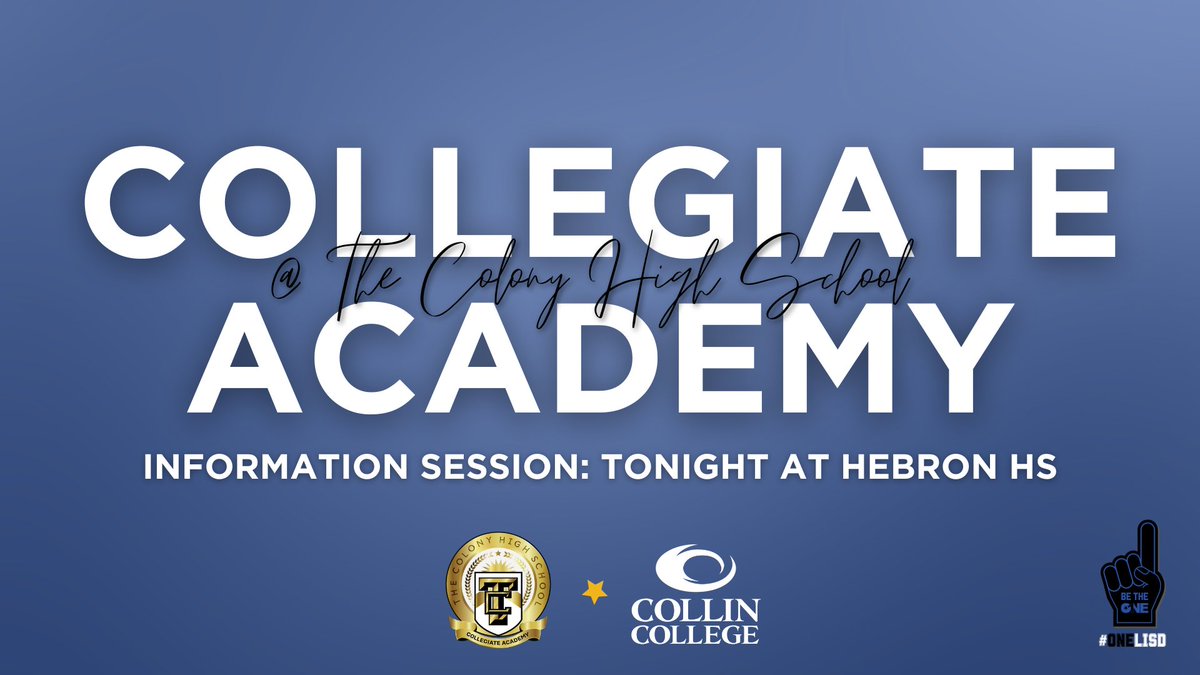 Don’t miss tonight’s Collegiate Academy parent information session, hosted at HHS at 6 p.m!

Learn about the educational opportunities your future 9th grader will have through Collegiate Academy by attending, or by visiting LISD.net/Academy.