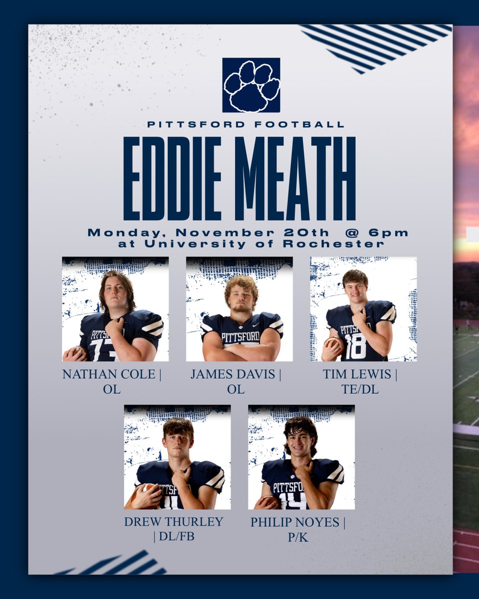 Congratulations to our guys for being selected to play in the Eddie Meath All-Star Game next week! #GoPanthers @CoachMolinich @SecVFootball @PCSDAthletics