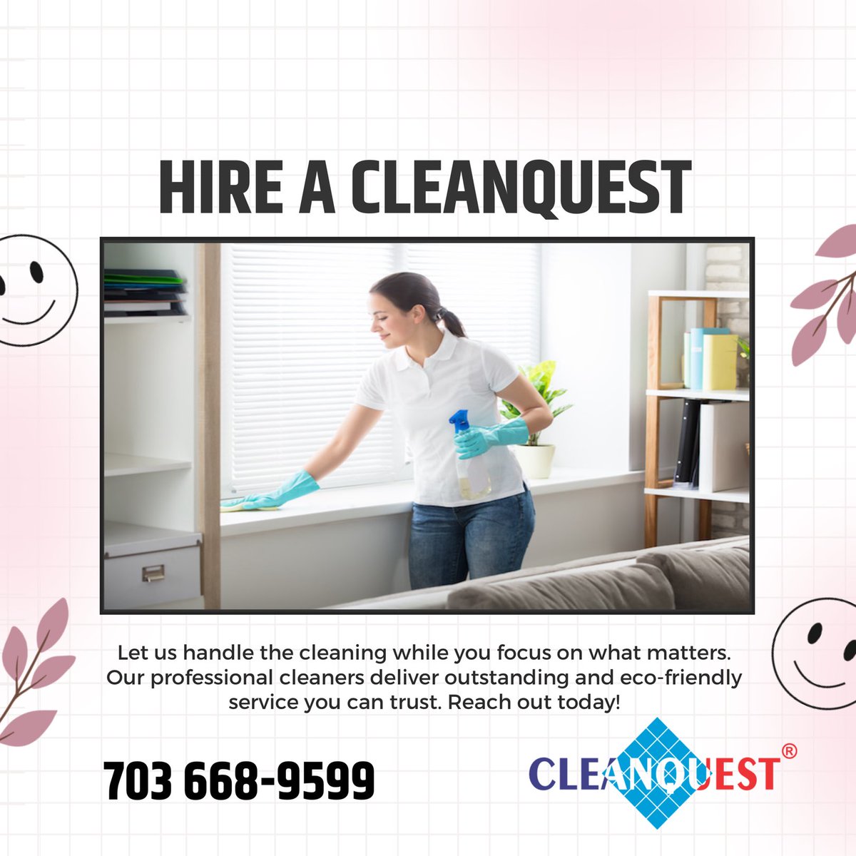 CLEANQUEST's tweet image. Live in #Reston area and looking for a reliable, trustworthy and affordable maid service? Look no further call CLEANQUEST