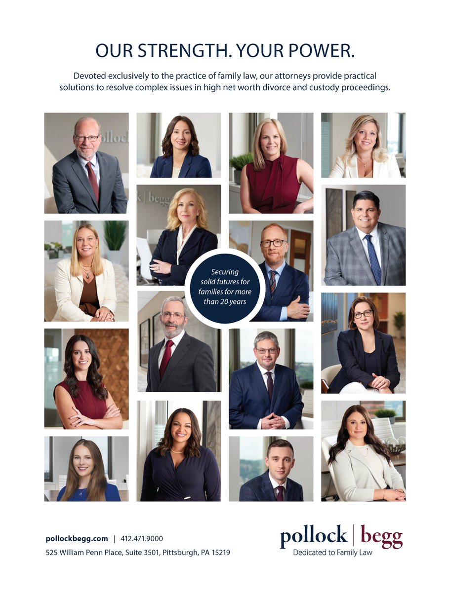 PollockBegg's tweet photo. There’s strength in numbers. Together, our 16 family law attorneys ranked among the PBT’s Largest Pittsburgh-area Law Firms for 2023. 
#PollockBeggProud #PittsburghFamilyLaw https://t.co/IWyLxCuzyT https://t.co/Jzyxe7iYf1