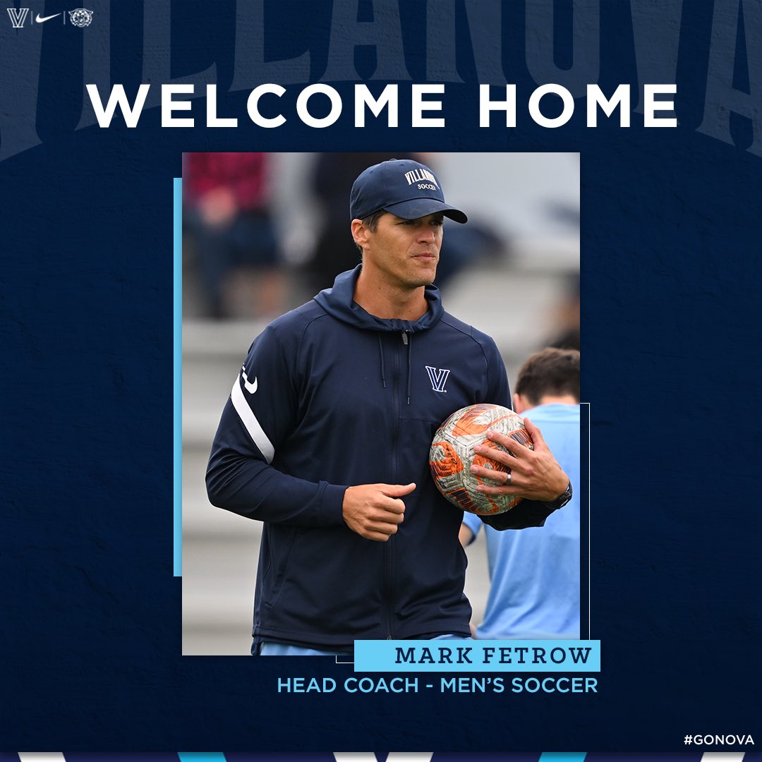 Welcome Home! ✌️ Mark Fetrow has been named Head Coach of the Villanova Men’s Soccer program! #GoNova Story: bit.ly/3ssTEk9
