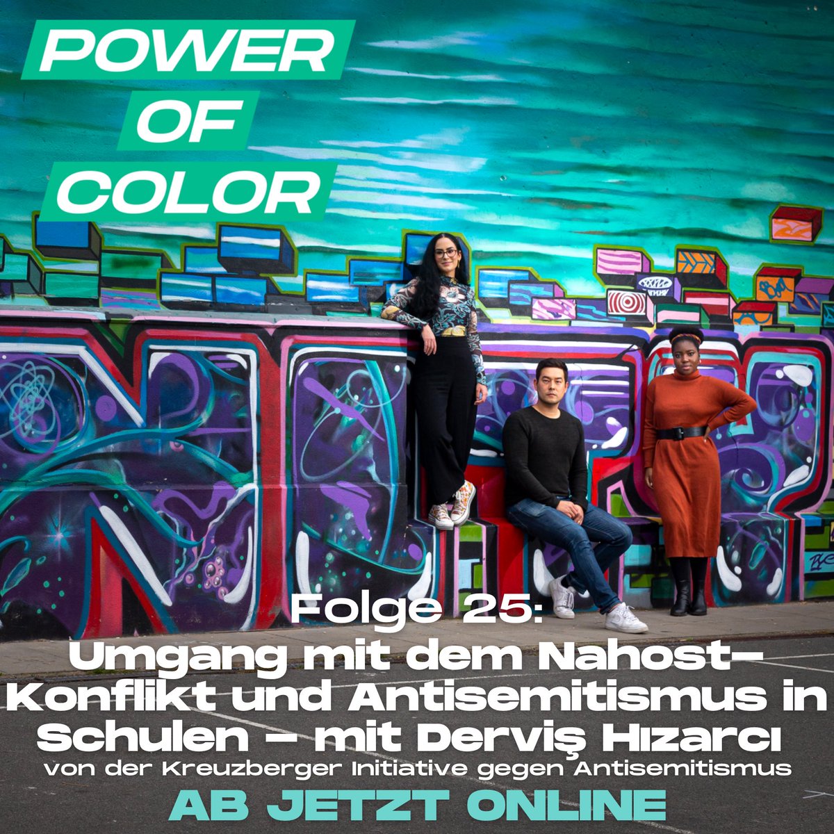 powerofcolorpod's tweet photo. 🎙️In unserer 25. Folge sprechen wir mit unserem Gast @DervisHizarci, Vorsitzender der Kreuzberger Initiative gegen Antisemitismus @kiga_ev, über den Umgang mit dem Nahost-Konflikt, Israelfeindlichkeit und Antisemitismus in Schulen. 

Jetzt reinhören!!☺️🙌
https://t.co/ZQd2uErjg1 https://t.co/K2kJTWt4UK