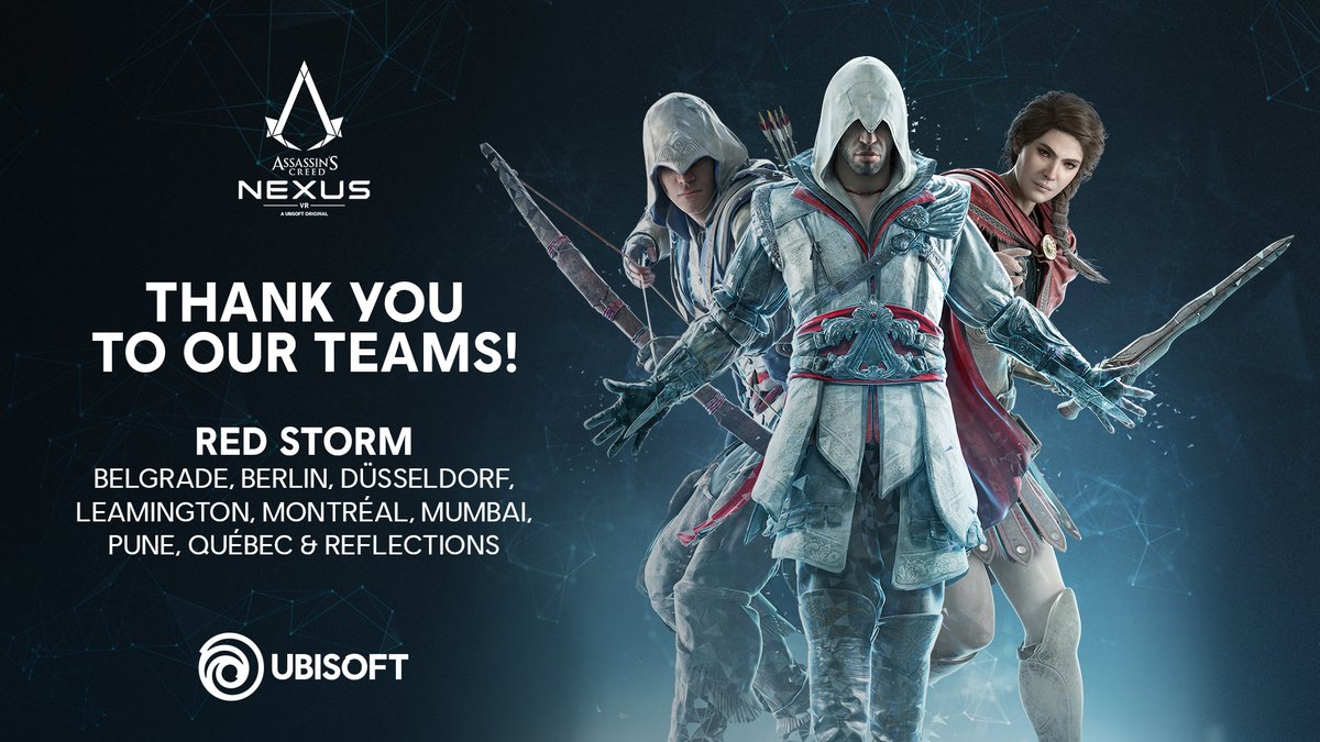 LAUNCH DAY!

Congratulations to all our amazing teams worldwide for their incredible work in bringing #AssassinsCreedNexusVR to life 👏👏