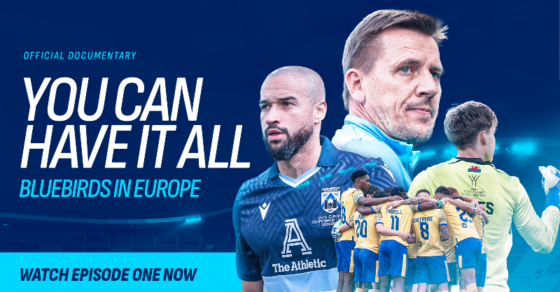 HaverfordwestFC's tweet photo. 🏆 An historic day in Newtown
🇨🇭 European fate discovered on the shore of Lake Geneva
⚽️ A pre-season with a difference
🇲🇰 19-year wait ends as the Bluebirds head to Skopje

Episode 1 of #YouCanHaveItAll: Bluebirds In Europe is live right now on our YouTube channel! 🍿
