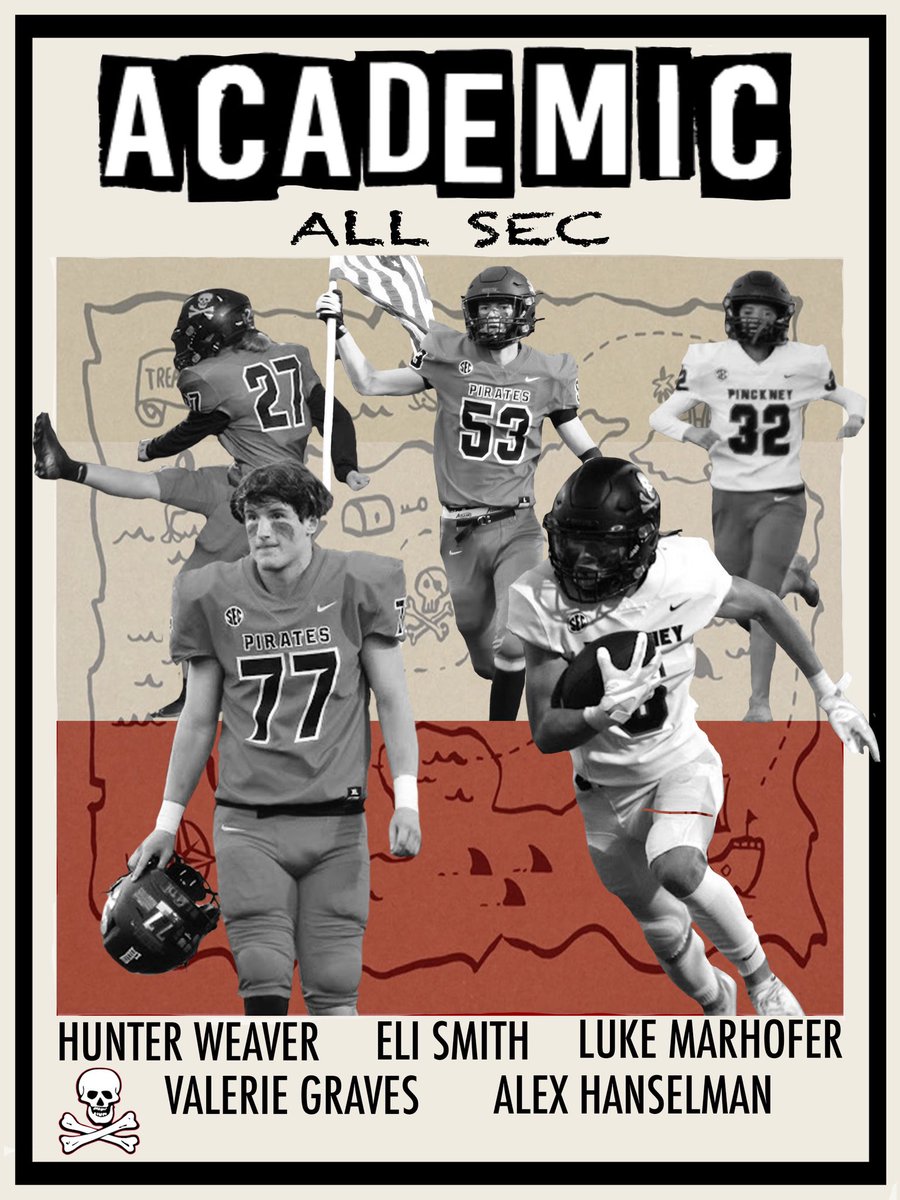 🏴‍☠️Congratulations to our 5 Seniors being named ACADEMIC ALL-SEC🏴‍☠️

<a href="/lukemarhofer7/">Luke Marhofer</a> 
<a href="/Hunter_Weaver_/">Hunter Weaver</a> 
Eli Smith
Valerie Graves
Alex Hanselman
#WEALTH