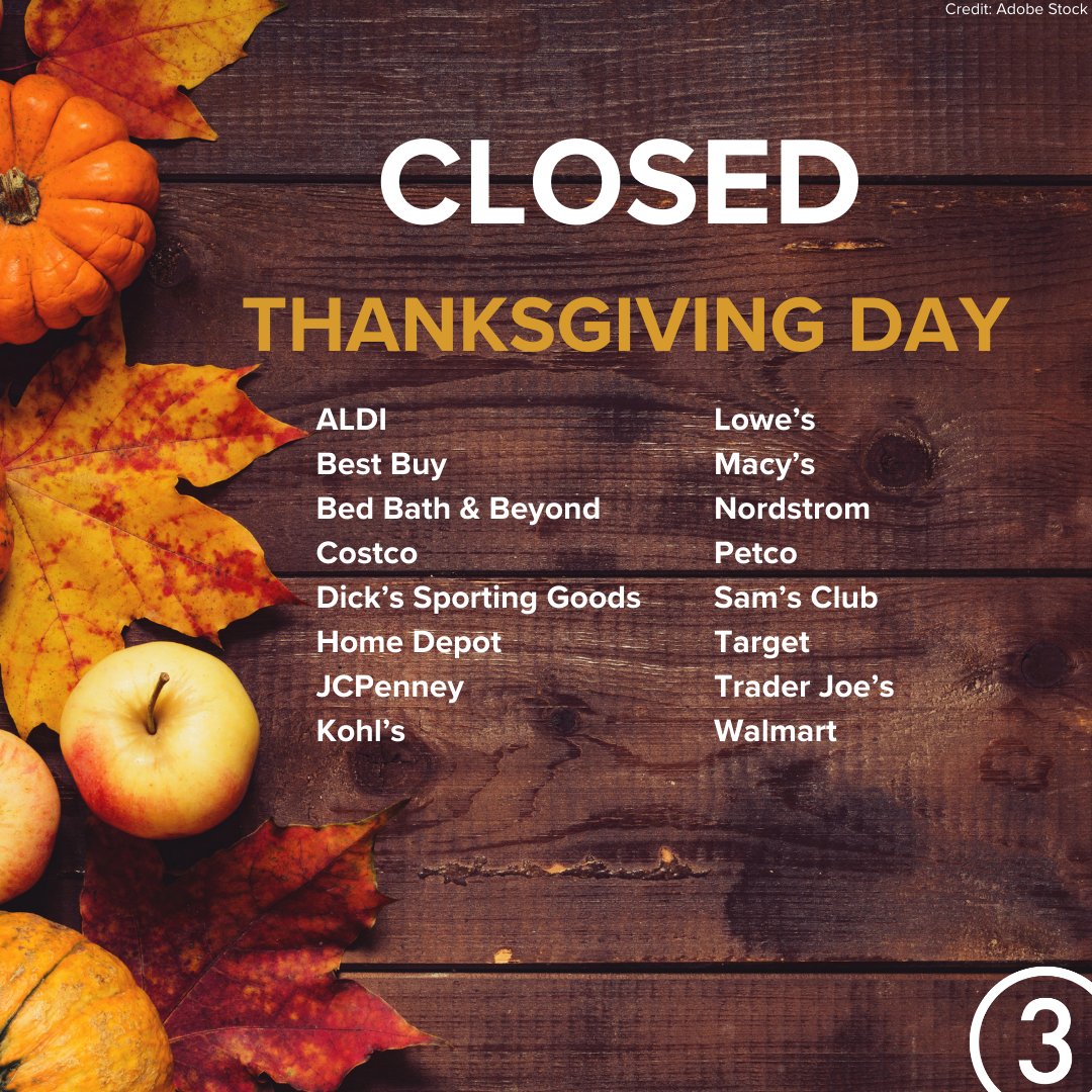 Thanksgiving 2023 Closures, News List