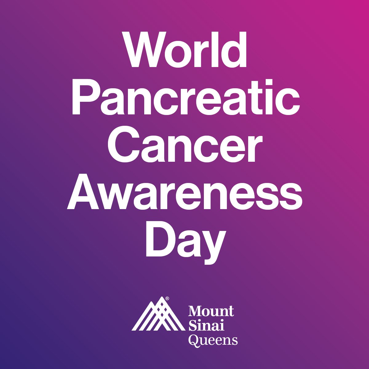 Today is World Pancreatic Cancer Awareness Day. It is critical for us to raise awareness of pancreatic cancer. Learn more about the causes, symptoms, treatments, and preventions. bit.ly/3DWlyGT