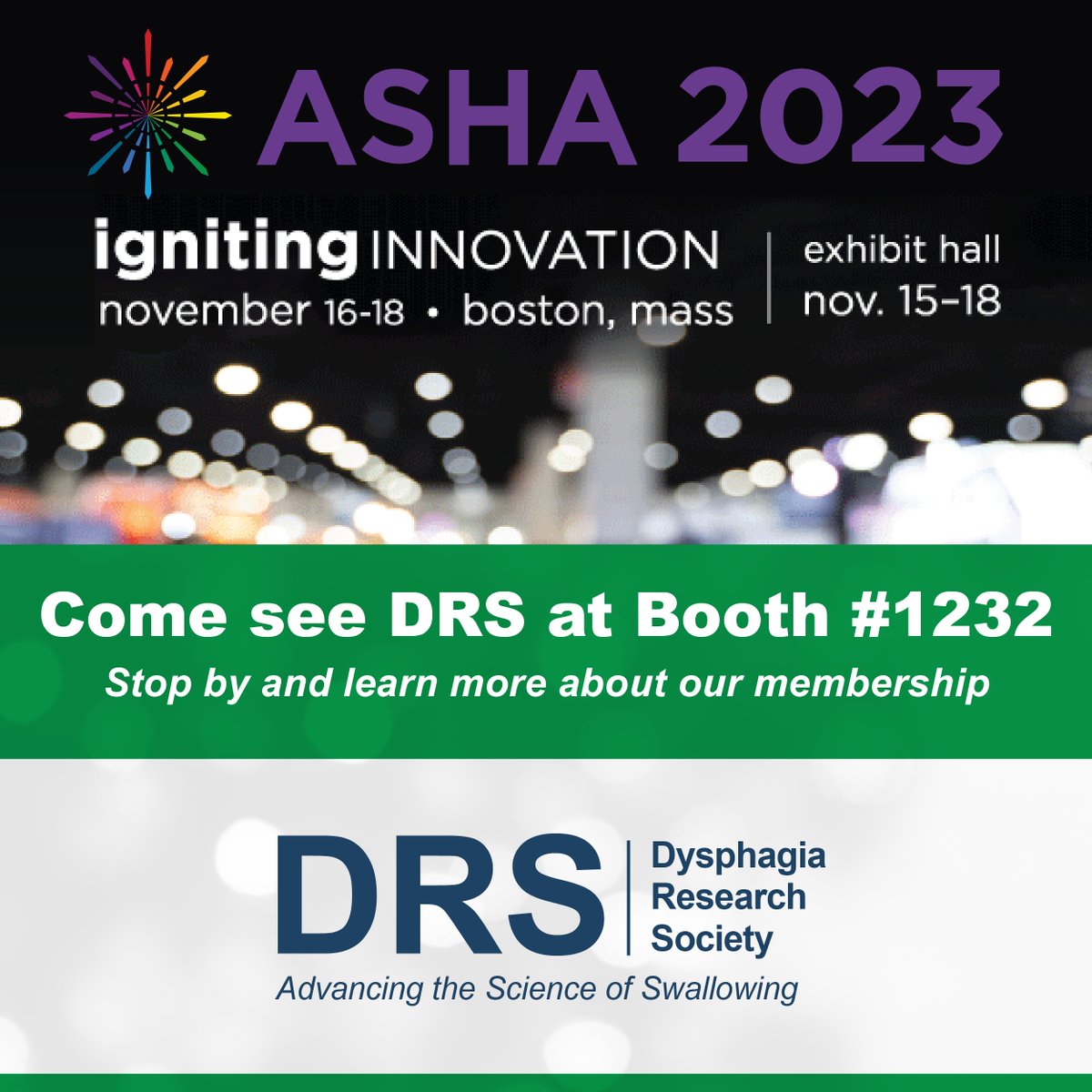 Official_DRS's tweet photo. 💥Stop by the DRS Booth at the ASHA 2023 Convention!💥
DRS will be at booth #1232. We are excited to see DRS Members at this event and invite new members to learn more about DRS. #ASHA2023 #ashaweb https://t.co/UNNnpKgbZg