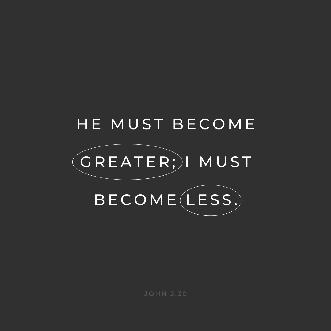 VisitParkside's tweet photo. He must become greater; I must become less. -John 3:30 https://t.co/VA7jJVjM2E