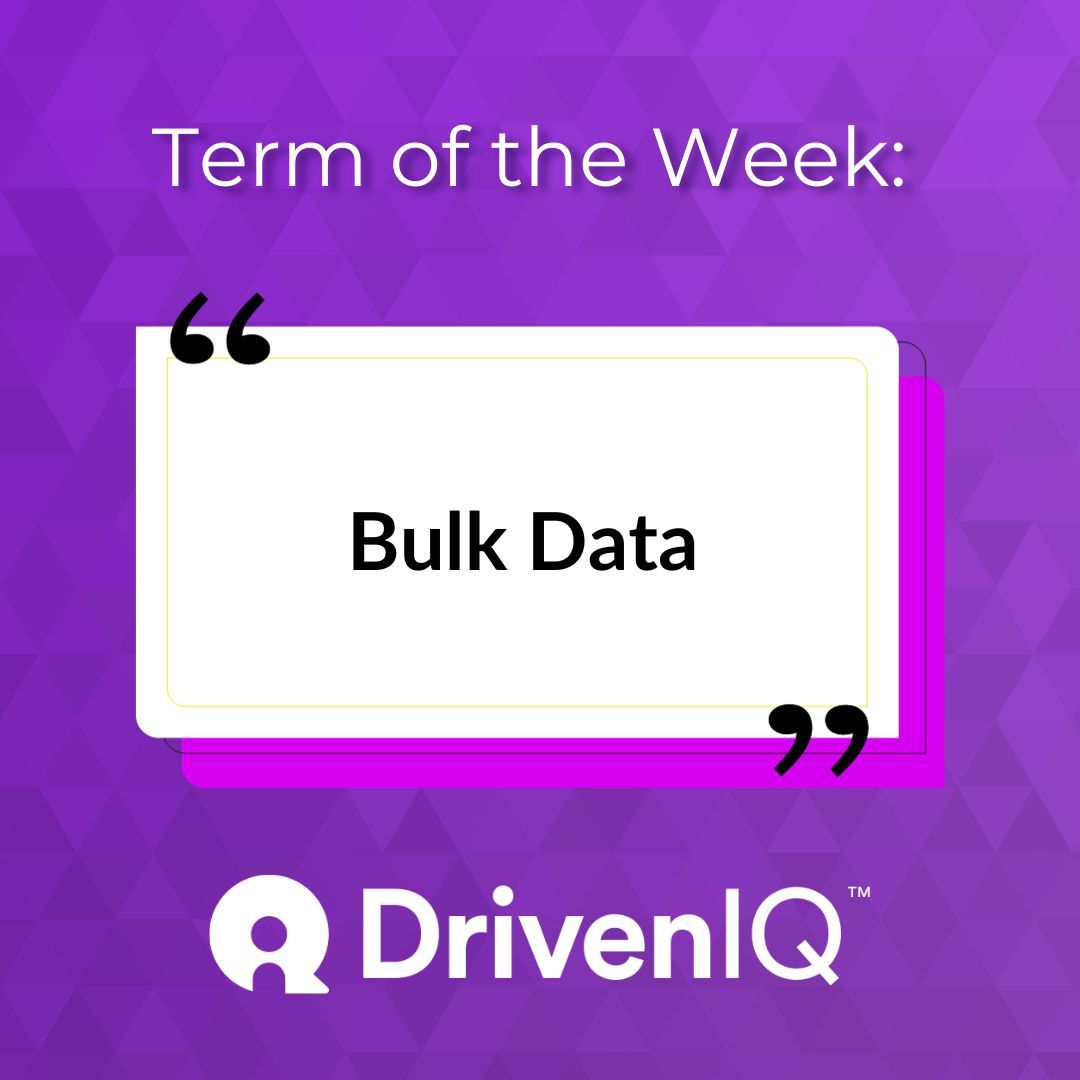 VisitIQ_'s tweet photo. It's that time again! Here's our #Thursday #TermoftheWeek.
Bulk Data - Large scale email marketing sends in which the same content goes to a large group of people.
About #DrivenIQ: https://t.co/HABICURt7t
We'll see you again next week!
#datadictionary #bulkdata #data https://t.co/6R4ViMEE7g