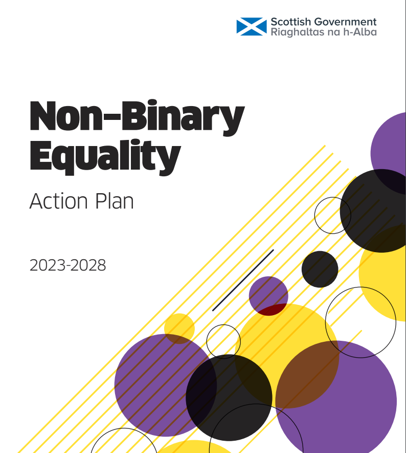 Today, <a href="/ScotGovFairer/">Scot Gov Fairer</a> published their 5 year non-binary equality action plan 💛🤍💜🖤

gov.scot/binaries/conte…

We *think* this is the first time any government in the world has set out commitments specifically focused on improving the lives of non-binary people. (1/6)