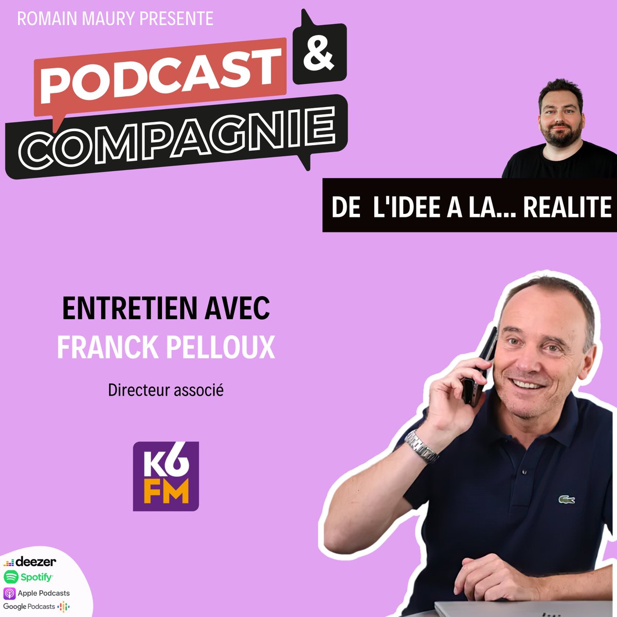romainmaury's tweet photo. @Pellouxf de @K6FM est l'invité de #PodcastetCompagnie Comment lance-t-on une entreprise comme une #radio ? Quels sont les pièges où il ne faut pas tomber ? Comment gère-t-on une société comme un #média ? 

▶️ https://t.co/LGCCQd6fly

#k6 #k6fm #dijon #bourgogne #fm #dab https://t.co/boTIU2RzYL