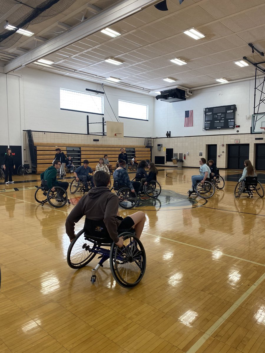 RollingPanthers's tweet photo. Thank you to @perrylocal for allowing myself, Chris Marx, and @adaptivesportoh to come in to the highschool and take over your PE classes. The kids had so much fun! #PTOWCB #AdaptiveSports #RollingPanthers https://t.co/p5XxGjyZNV