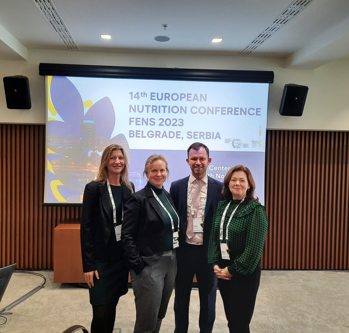 DairyCouncilNI's tweet photo. Great discussion at #FENS2023 with Michelle McKinley @CPH_QUB, Alida Melse-Boonstra @WUR, Hanne Bertram @AarhusUni_int, Oliver Witard @OllyWitard @ on all things #FoodMatrix incl. asking if we need to redefine dietary guidelines for protein to take the matrix into account? https://t.co/UN7qtVnnAt
