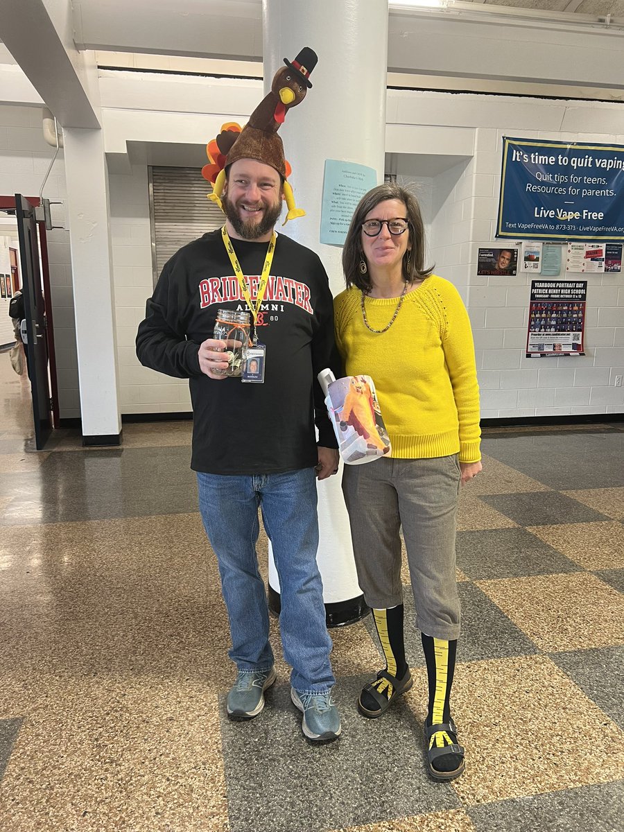 It’s Turkey for the Teacher time at PHHS!  Mrs. Evans, Mr. Buckalew, and Mrs. Inge are all in contention with each other to raise the most money to provide holiday meals for our students in need. No “fowl” play to win, friends!