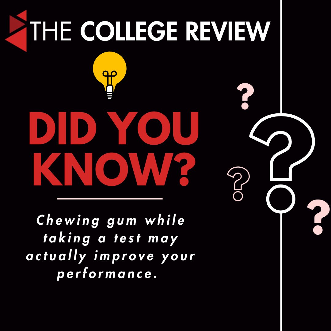 collegereviewTP's tweet image. 🧠 Test-Taking Tip: Chew Gum for an Extra Boost! 🍬Studies suggest that it can increase alertness and concentration, helping you stay focused during those crucial moments. 📝At The College Review, we&apos;re all about sharing the best strategies for success!🌟 #TestTakingTips