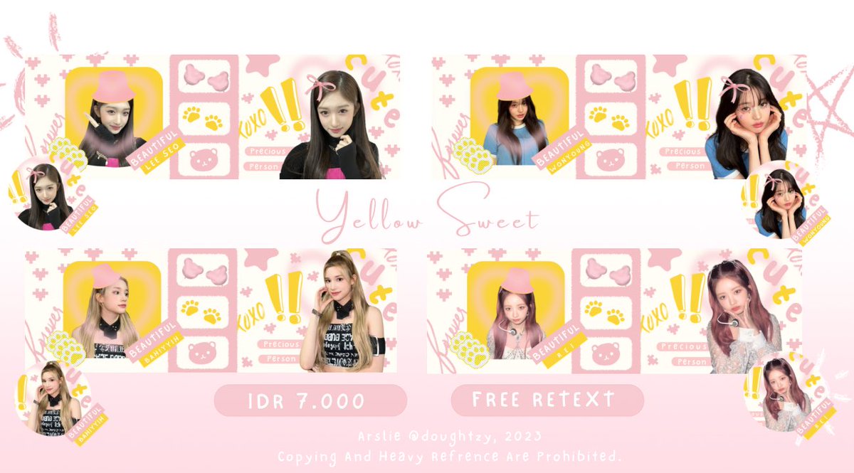sgmol's tweet photo. 🎀｡˚ ⋆ Hello semua @doughtzy baru pertama kali lahir layout GG ready stok wony, rei, bahiyyih, dan lee seo yaa. Leyotnya bisa kalian dapetin dengan harga 7.000/each via dm/telegram yuk. Marie jajank 😋 ´ˎ˗

🔖 Free Retext
🔖 Qris and All E-Wallet

#zonauang #zonajajan https://t.co/qAakrOtZxi