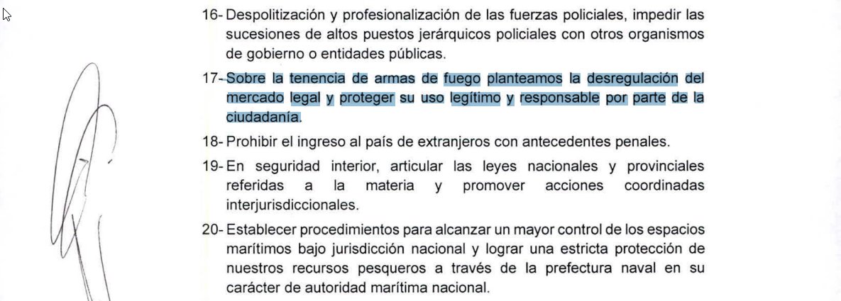 AntoBernetti's tweet photo. Arancelar todas las prestaciones de salud, sistema de vouchers cheque educativo, desregulación de mercado de armas.

Lo que Milei ahora niega está presente en la plataforma de La Libertad Avanza que ellos presentaron ante la Cámara Nacional Electoral.

Que no te mientan más. https://t.co/m5ogMNj1yK