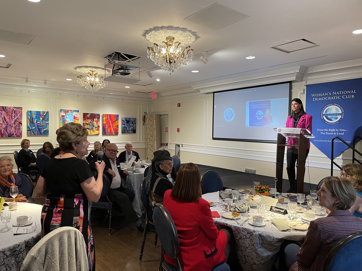 Thank you <a href="/WNDC_1922/">Woman’s National Democratic Club</a> for having me &amp; discussing needed balance of accountability &amp; community investment. 

Secure DC does this with security patrols, cameras, &amp; lighting in transit/commercial corridors so folks can get home safely and perpetrators can be held accountable.