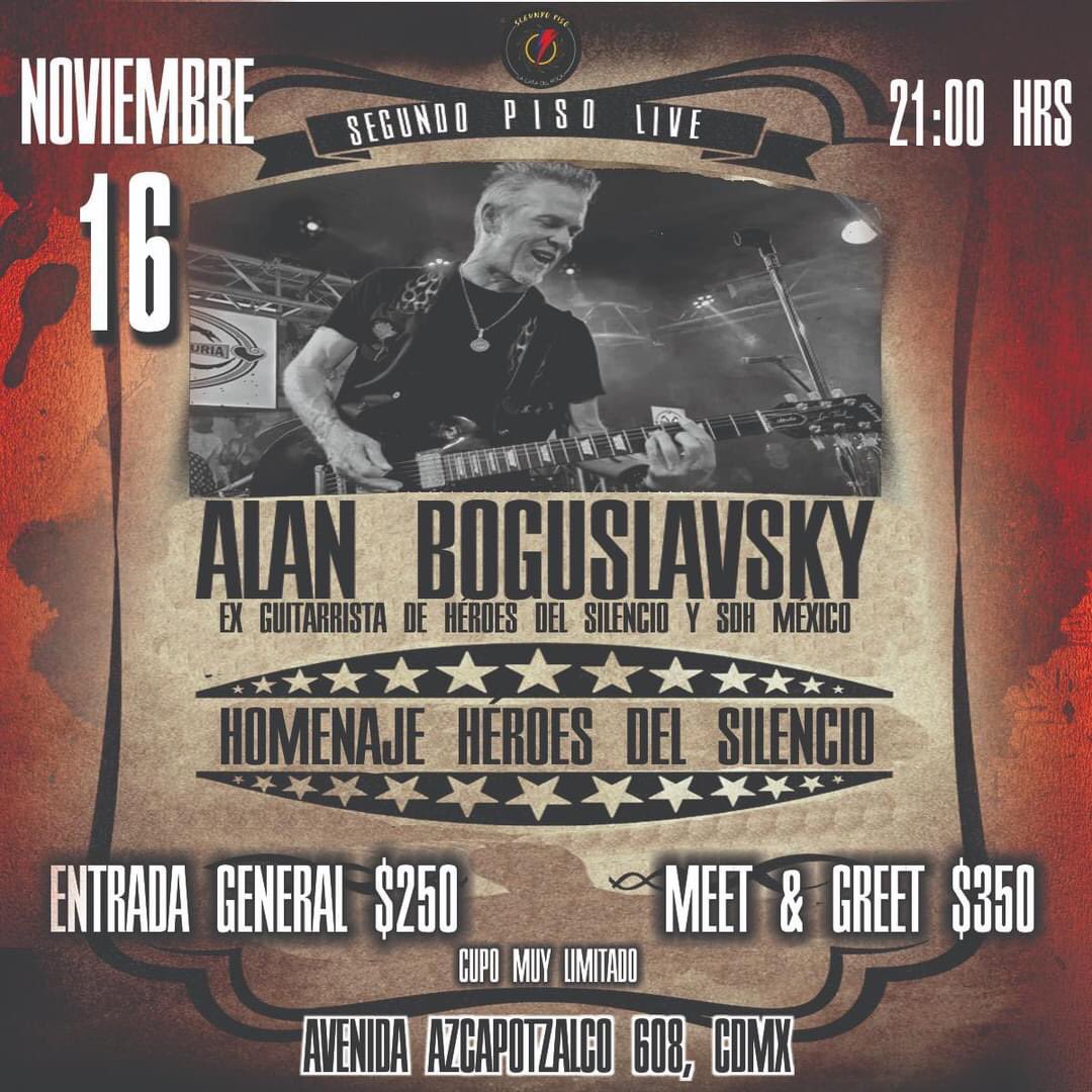Grita_Radio's tweet photo. #AgendaDelRock
Ya es hoy el día de rockear a ritmo de #HéroesdelSilencio de la mano de uno de sus integrantes Mr. Azteca de Oro, Alan Boguslavsky con Sdh Mexico Banda Tributo Mexico 
Anticipa tu entrada y no te quedes fuera )s( ⚡️
@segundopisolive 
#segundopisolive #cdmx https://t.co/bQYEsw2bC2