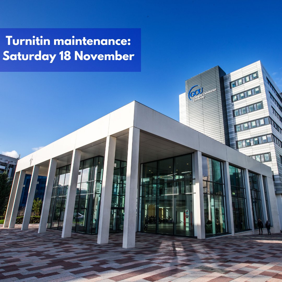 The University's similarity-checking software, Turnitin, will be unavailable for 30 mins from 5pm - 5;30pm GMT on Sat 18 Nov while the external provider carries out scheduled maintenance. During this period, students will not be able to submit or review their similarity scores.