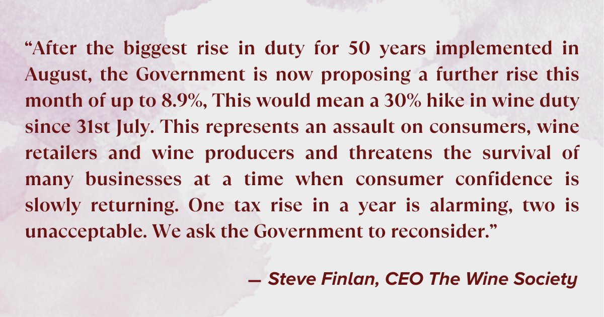 A note on the Government's recent wine duty proposal.