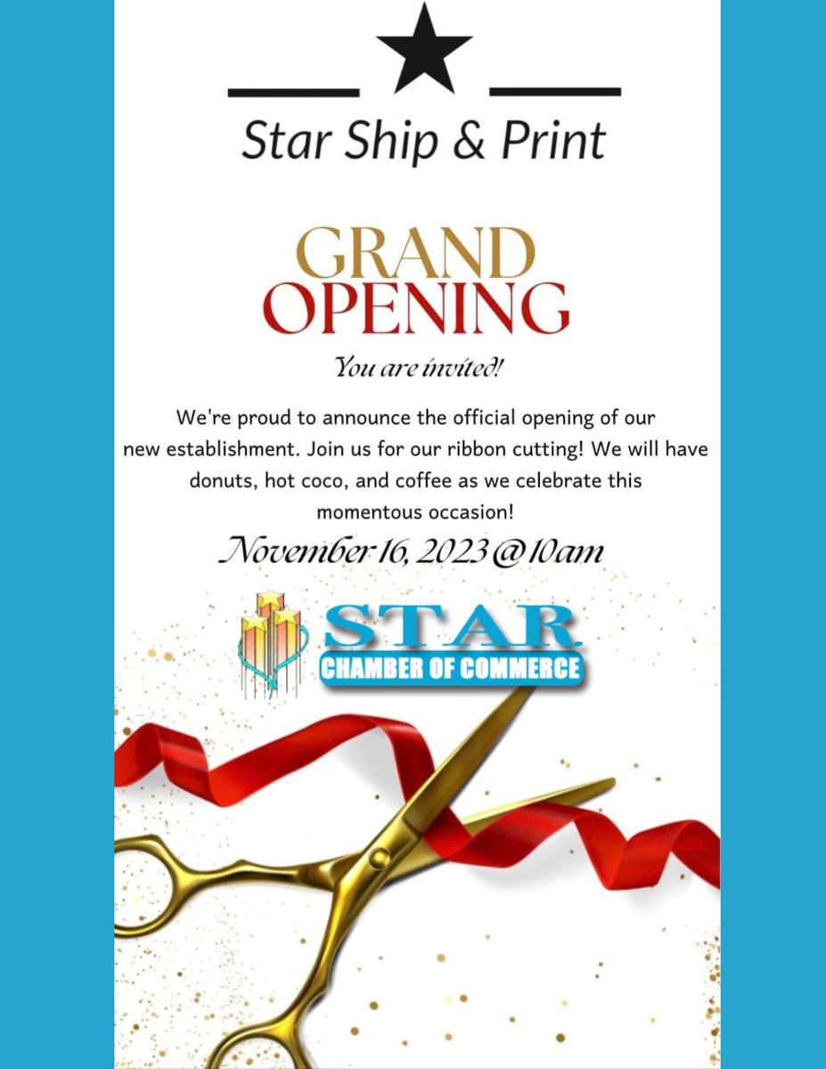 StarIDChamber's tweet photo. See you today at 10am to welcome Star Ship &amp; Print! https://t.co/VDWmCDmCTD