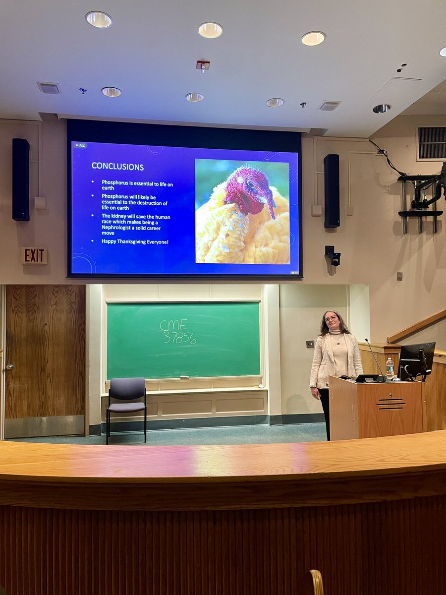 Congrats to <a href="/brewster_ursula/">Ursula Brewster</a> delivering a powerful <a href="/YaleIMed/">Yale Internal Medicine</a> MGR this morning as her inaugural professorial lecture, fully convincing us of the urgent need to judiciously handle our phosphorus! We are truly so lucky to be inspired by you today &amp; every day as our fellowship PD.