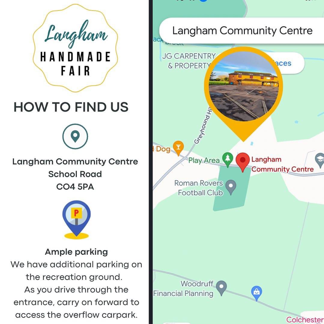 langhamhmfair's tweet photo. We are very easy to find &amp; there’s plenty of free parking 🅿️ 

📍Pop CO4 5PA (School Road) in your SatNav and you’ll easily find Langham Community Centre. It’s approx 5 miles from Colchester just off the A12. 

🅿️ Lots of FREE parking and don’t be put off if the car park is full. https://t.co/0uSdlB0PtO