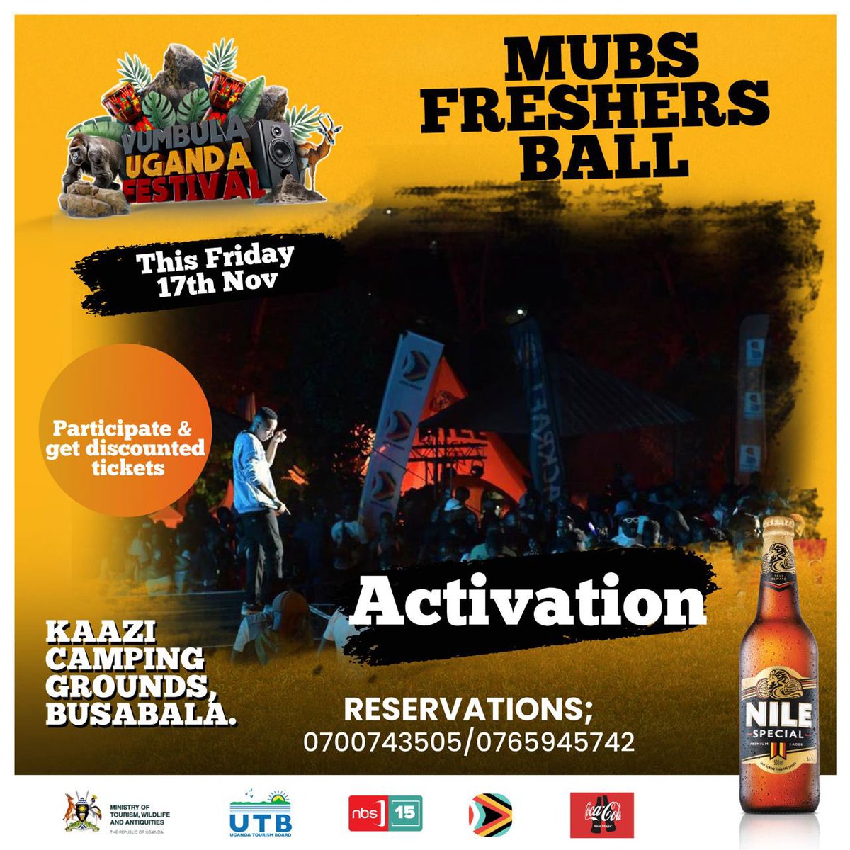 MUBS FRESHERS BALL We are in your hood — tomorrow with some discounted tickets. Don’t miss! #VumbulaUgandaFestival