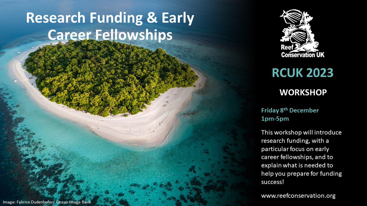 Interested in applying for early career fellowships for the next step in your research career? Join our #RCUK2023 workshop to understand what it takes to make a successful research funding proposal! Info here: reefconservationuk.org/workshops.html