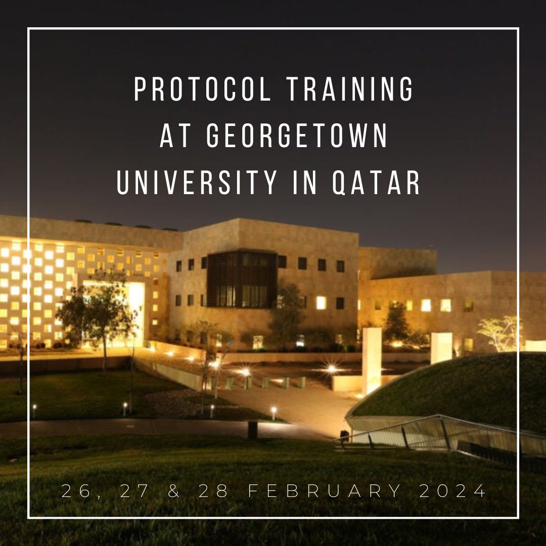 Protocolbureau's tweet photo. Follow our Protocol Training at the prestigious Georgetown University in Qatar on 26, 27 & 28 February 2024.
The #protocoltraining includes a formal gala dinner. And a #GeorgetownUniversity certificate.
More info at the website of the university: https://t.co/CIvTSur1P1 https://t.co/pITre8kQG9