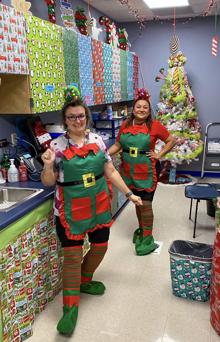 Love our @NISDPatNeff nurses!! Nurse Taylor & Ms. Arzola decked out the clinic in #Whoville #DrSeuss & the kids love it! “Sorry Cindy Lou Who, but you need to go back to class!” ☺️ 🩺🥼#Medical #School #NurseTwitter #nurse