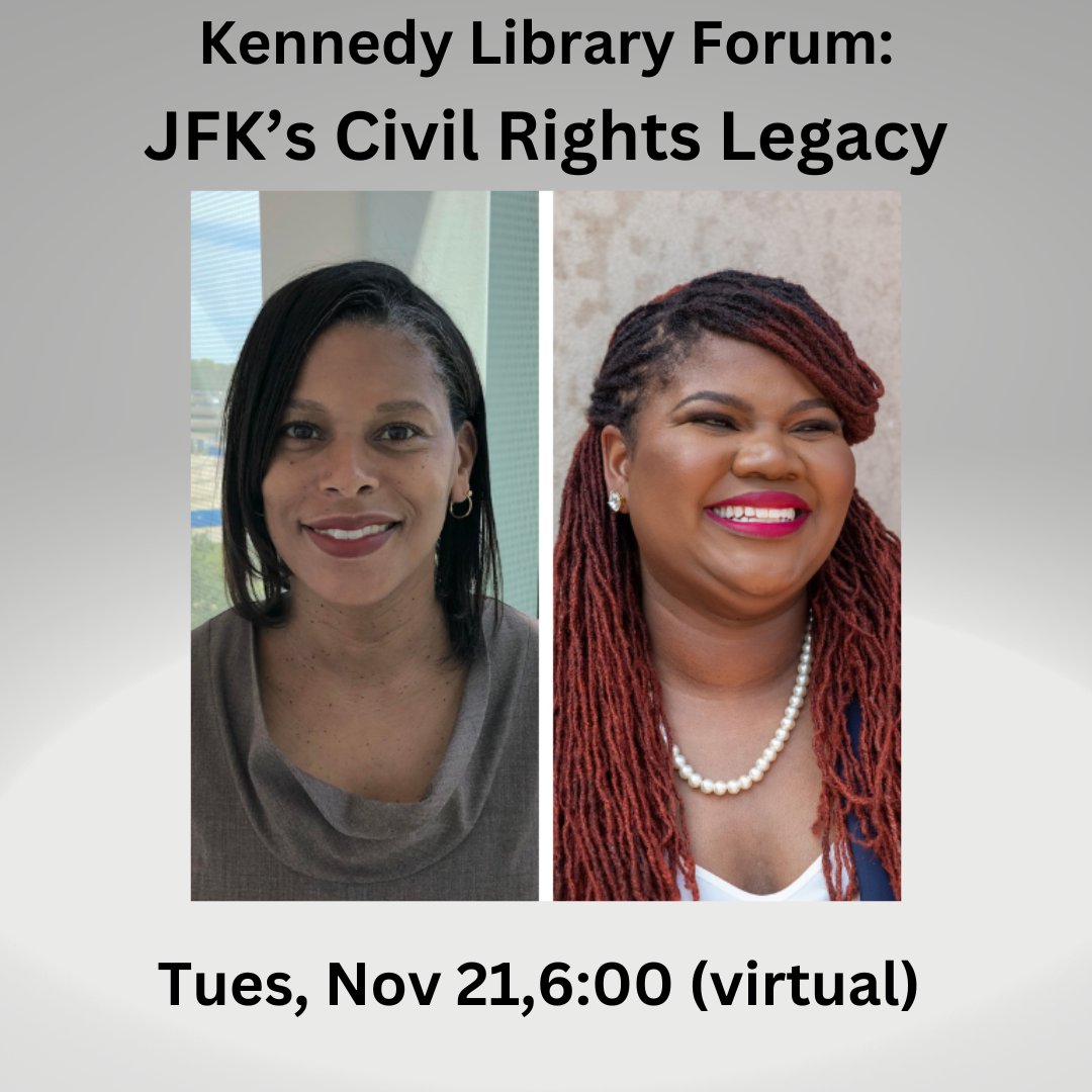 MassBook's tweet photo. @jfklibrary hosts #civilrights #historian @SharronWConrad of @smudedman &amp; #author &amp; @Wellesley #africanamericanhistory prof @kcarterjackson. Virtual:  https://t.co/PqQwaJDj98 #presidentialhistory #CenterForTheBook @MassLibAssoc @mblclibraries https://t.co/HNdmCKuxfG