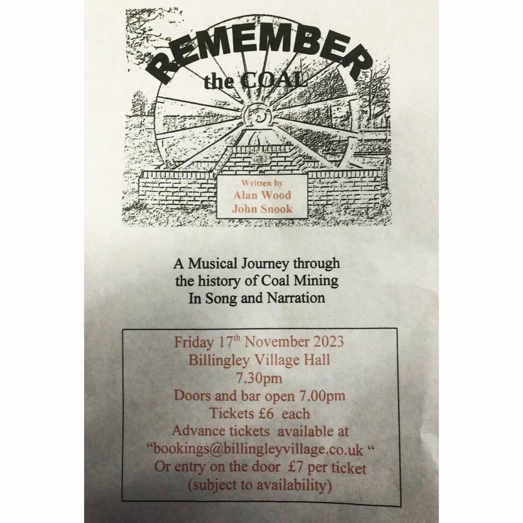 A musical journey through the history of Coal Mining. Sounds interesting! It's on Friday 17 November!